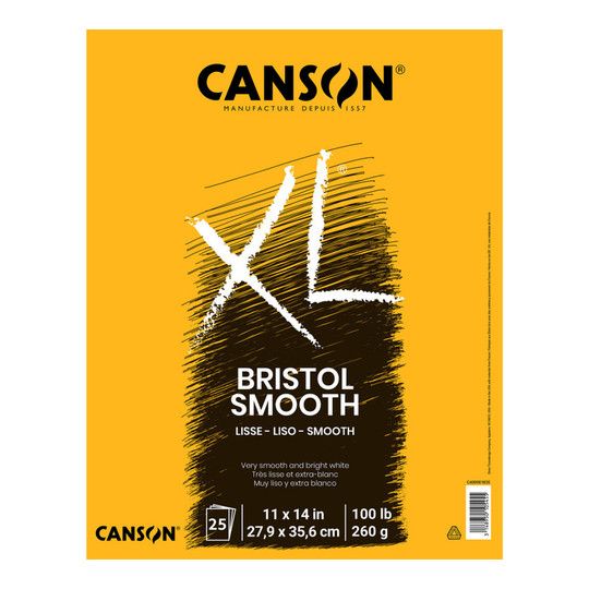 XL Smooth Bristol Pad, 11 x 14 Inches, 25 Sheets
