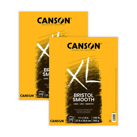 Smooth Bristol Paper Pad, 11 x 14 in., 25 Sheets, 2-Pack