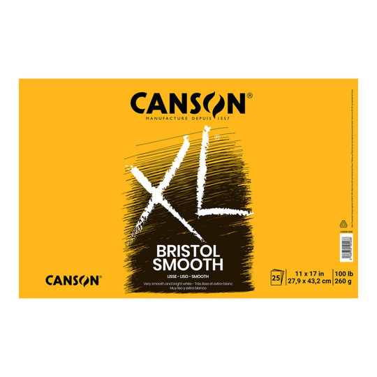 XL Smooth Bristol Paper Pad, 11 x 17 in., 25 Sheets