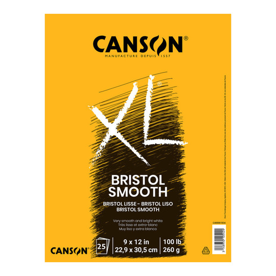 XL Smooth Bristol Paper Pad, 9 x 12 in., 25 Sheets