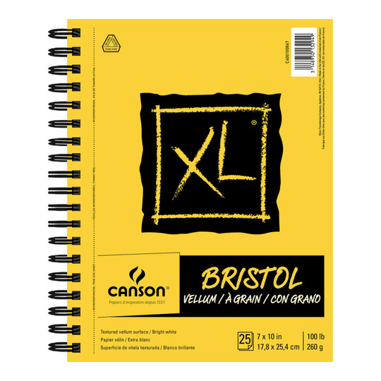 Bristol Vellum Wirebound Pad, 25 Sheets, 7 x 10 Inches