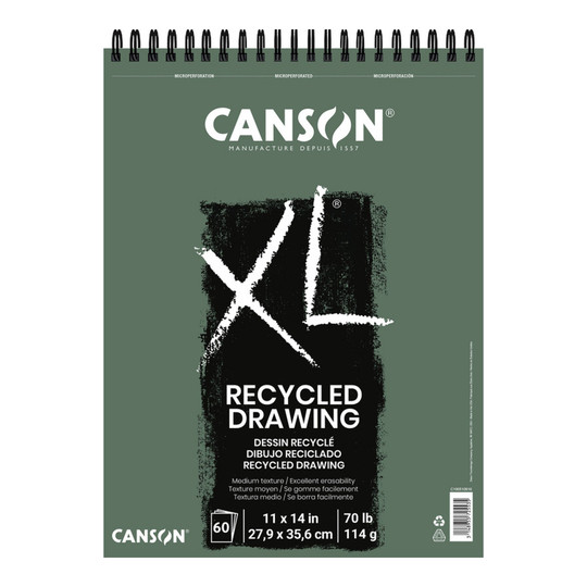 Recycled Top-Wire Drawing Pad, 11 x 14 in., 60 Sheets
