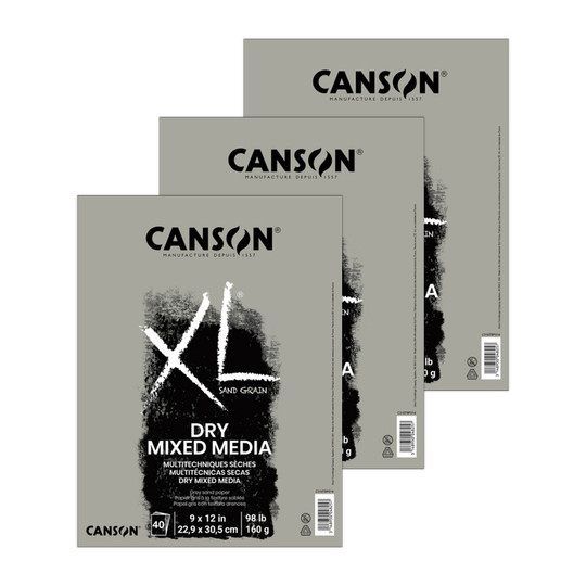 Toned Gray Mixed Media Pads, 9 x 12 in., 3-Pack