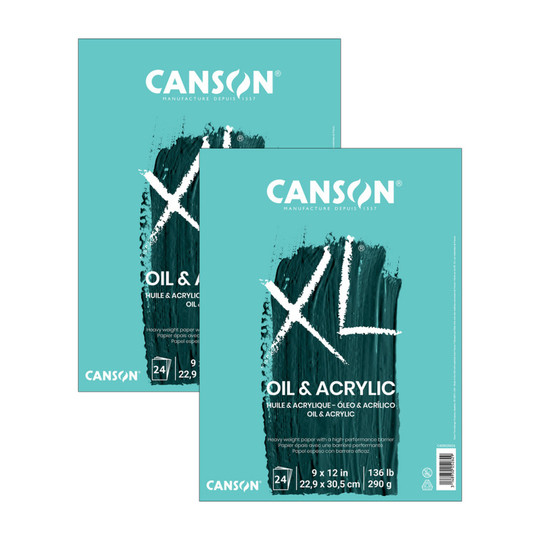 Oil & Acrylic Paper Pad, 9 x 12 in., 24 Sheets, 2-Pack
