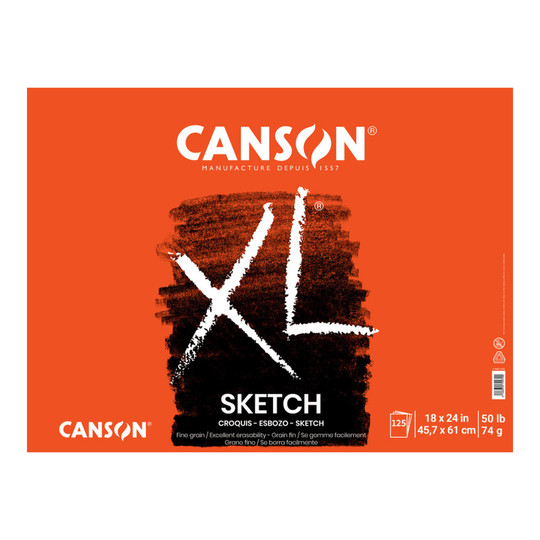 XL Series 18 x 24 White Sketch Pad, 25 Sheets