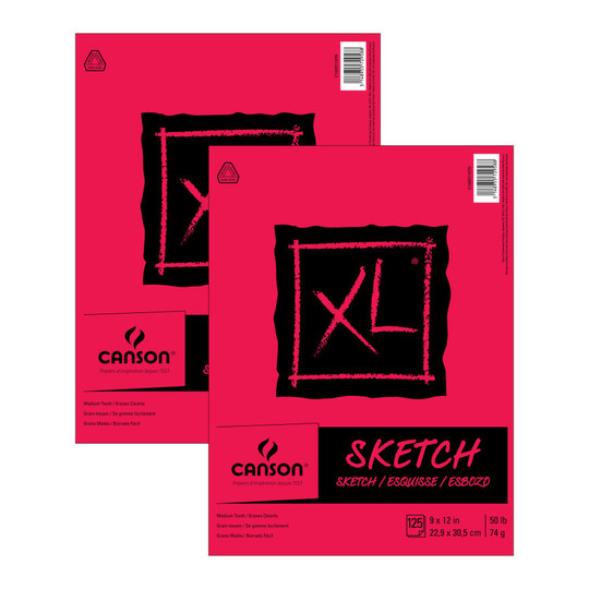 XL Foldover Sketch Pads, 9 x 12 in., 25 Sheets, 2-Pack