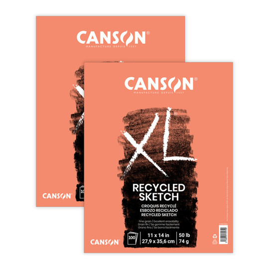 Recycled Foldover Sketch Pad, 100 Sheets, 11 x 14 in., 2-Pack
