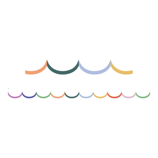 Multicolor Scalloped Die-Cut Border Trim