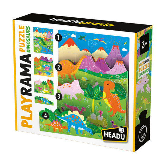Layered Dinosaur Progressive Puzzle Set