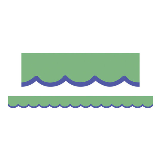 Green and Blue Scalloped Die-Cut Border Trim