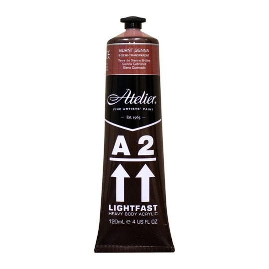 Heavy Body Lightfast Artist Acrylic Paint, Burnt Sienna, 4 oz.