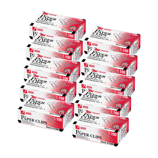 No. 1 Silver Paper Clips, 1,000 Count