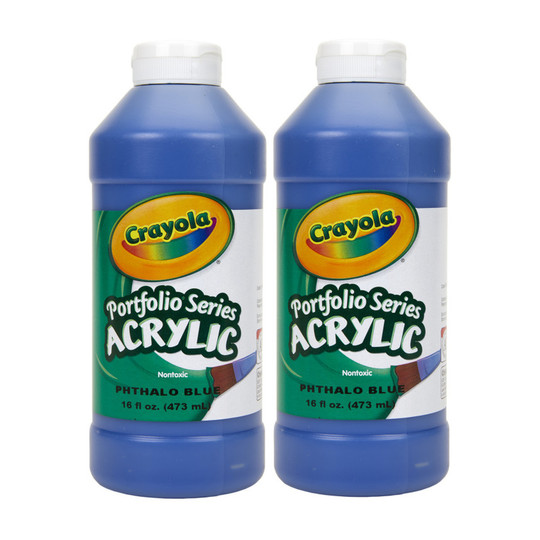 Phthalo Blue Acrylic Paint, 16 oz Bottles, 2-Pack