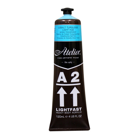 Heavy Body Lightfast Artist Acrylic Paint, Cobalt Turquoise Light Hue, 4 oz.