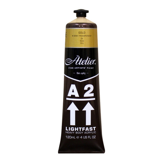 Heavy Body Lightfast Artist Acrylic Paint, Gold, 4 oz.