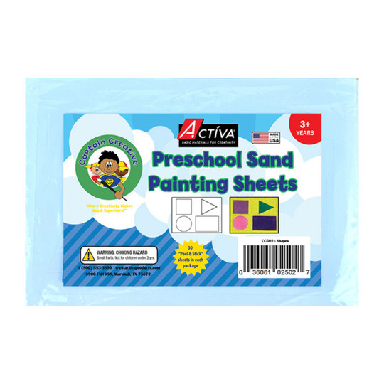 Preschool Shapes Sand Art Sheets, 5 x 7 in., 30-Pack