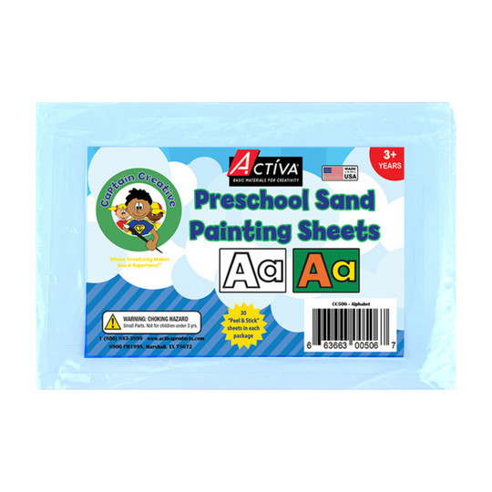 Alphabet Sand Painting Sheets, 5 x 7 in., 30-Pack