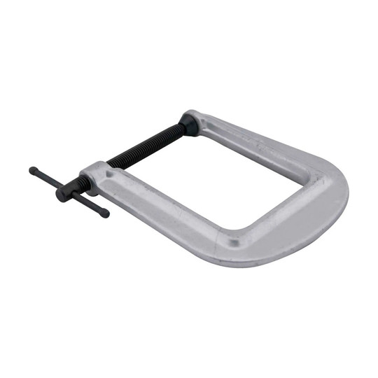 Deep-reach carriage C-clamp with 3-inch opening and 4-1/2-inch throat depth