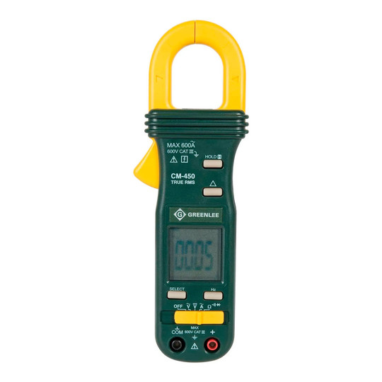 Green AC true RMS clamp meter