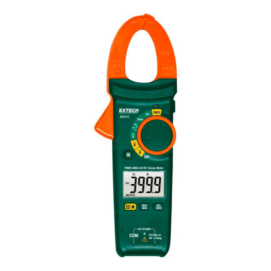 400A True RMS AC/DC clamp meter with non-contact voltage detection and Type K probe