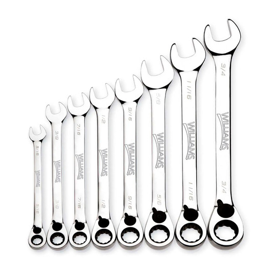 8-piece 5/16 in. to 3/4 in. chrome ratcheting combination wrench set