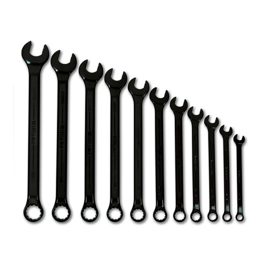 Black 11-piece 3/8 in. to 1 in. 12-point combination wrench set