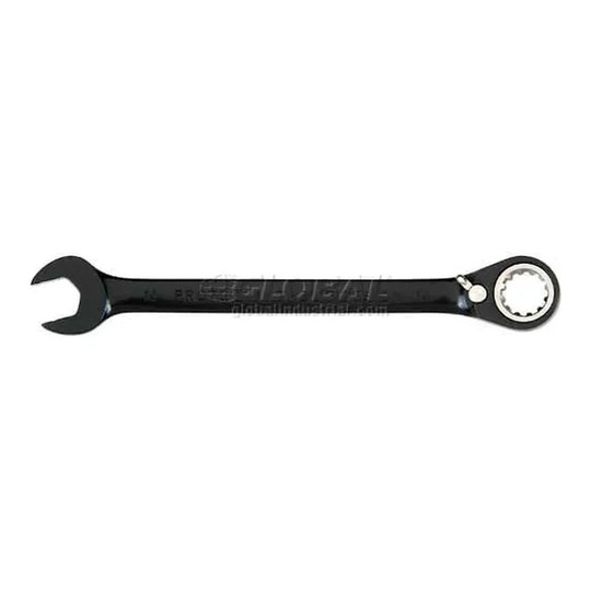 Black chrome 13/16 in. spline reversible ratcheting combination wrench