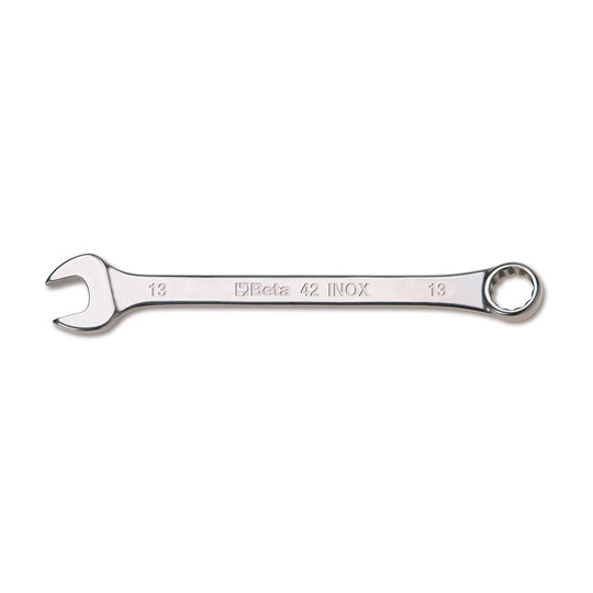 24 mm stainless steel 12-point combination wrench with offset open end and box end