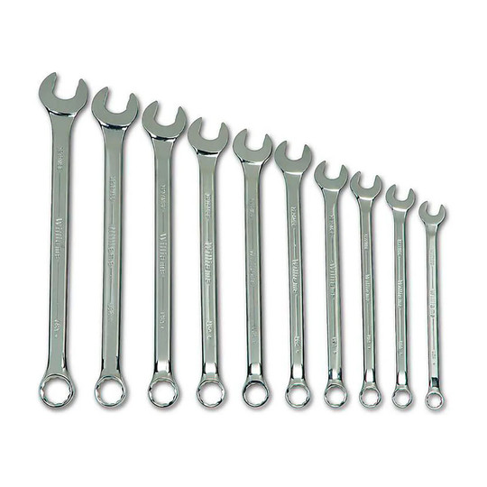 10 mm to 19 mm 12-point combination ratcheting wrench set