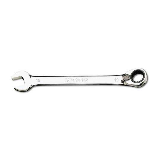 Silver 9 mm 12-point reversible ratcheting combination wrench
