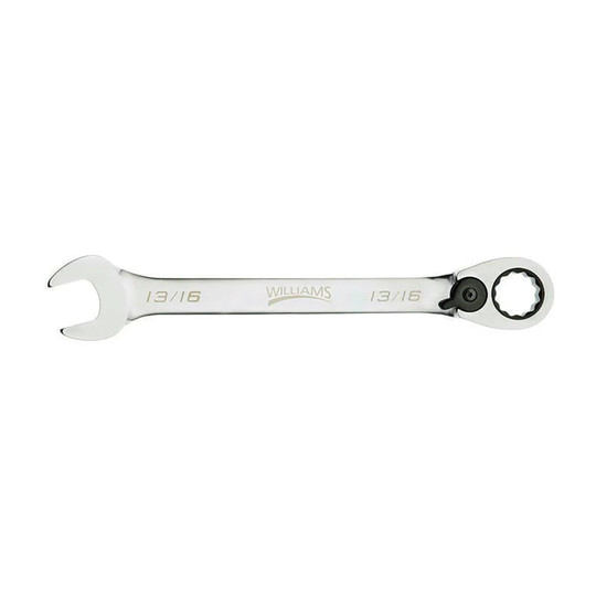 3/4-inch 12-point reversible ratcheting combination wrench with chrome finish