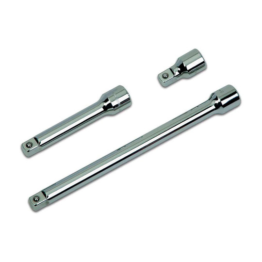 1/2-inch drive chrome extension set with 2-inch, 5-inch, and 10-inch extensions