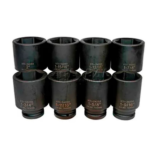 Deep 6-point impact socket with 3/4-inch drive and 1-13/16-inch opening