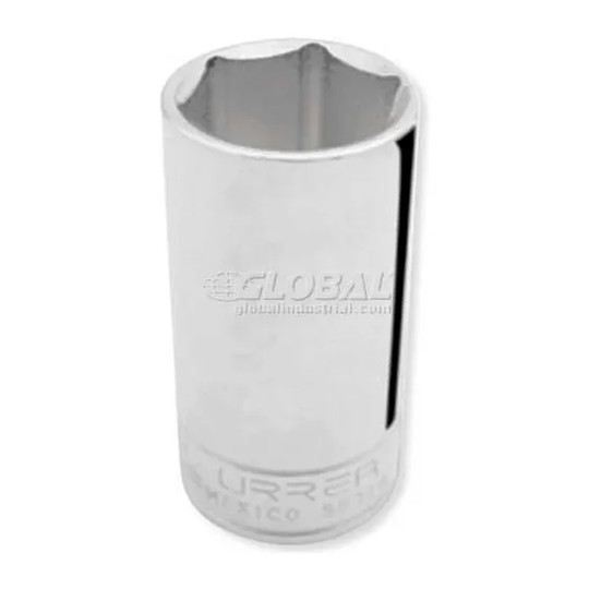 Deep 1-inch SAE 6-point socket with 3/8-inch drive