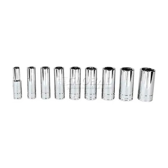 Chrome 1/2-inch deep six-point socket with 3/8-inch drive