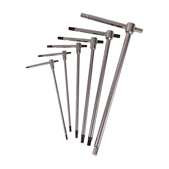 Six-piece metric sliding T-handle hex key set