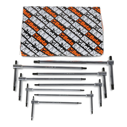 Eight-piece metric sliding T-handle hex key set