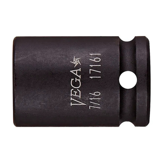 Black 1/4-inch square drive 5/16-inch 6-point standard-length impact socket