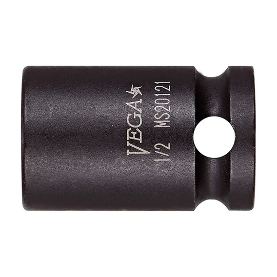 Black 3/8-inch drive 9 mm 6-point magnetic standard-length impact socket