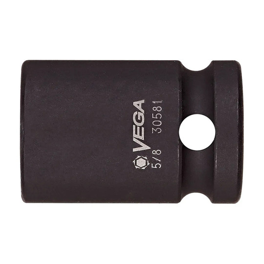 Black 1/2-inch square drive 5/8-inch 6-point standard-length impact socket