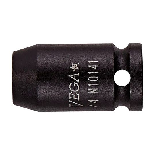 Black 1/4-inch square-drive 13 mm 6-point magnetic impact socket