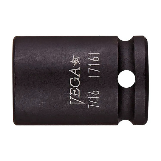Black 1/4 in. square-drive 1/4 in. 6-point standard-length impact socket