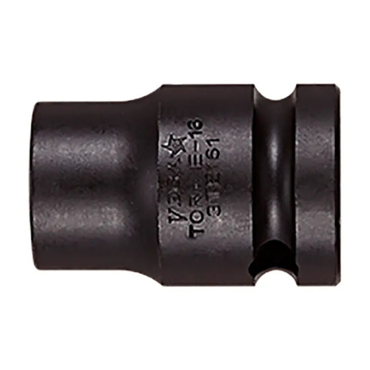 Black 1/2-inch square drive TORX E-14 standard-length impact socket