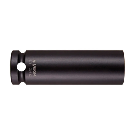 Black 1/2-inch drive 7/8-inch 6-point long impact socket