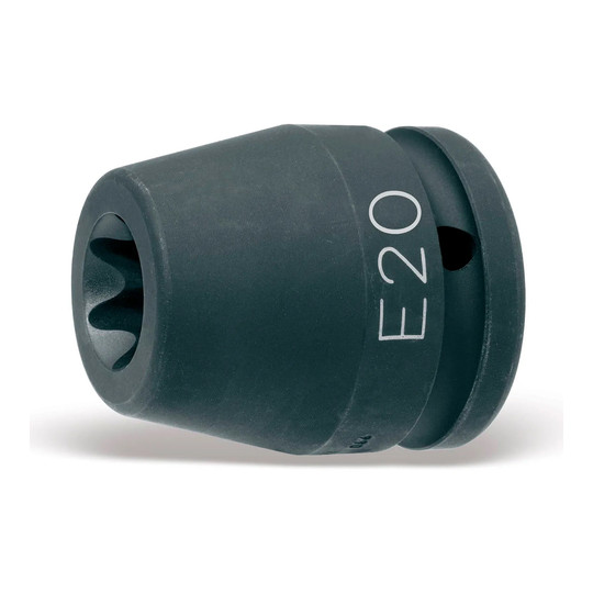 Black 3/4-inch drive E20 Torx impact socket