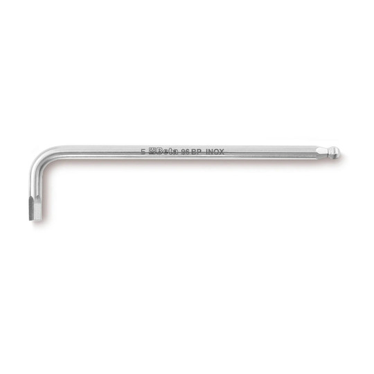 10 mm stainless steel ball-end hex key with L-handle design