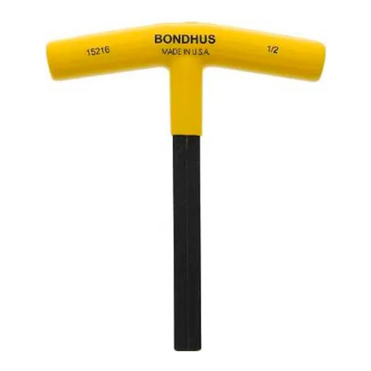 Yellow hex-end T-handle hex key with 152 mm handle