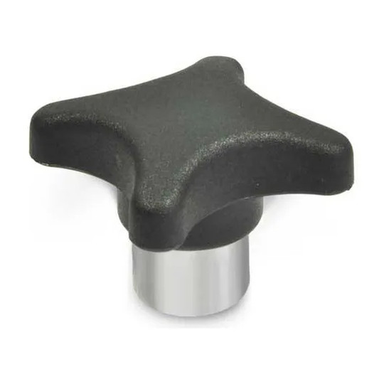 Nylon star knob with steel hub and M8 x 1.25 thread