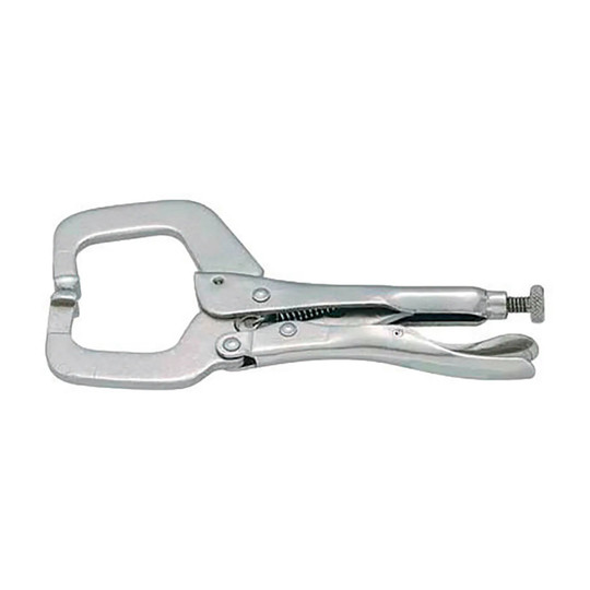 Silver 6-inch locking C-clamp with release lever