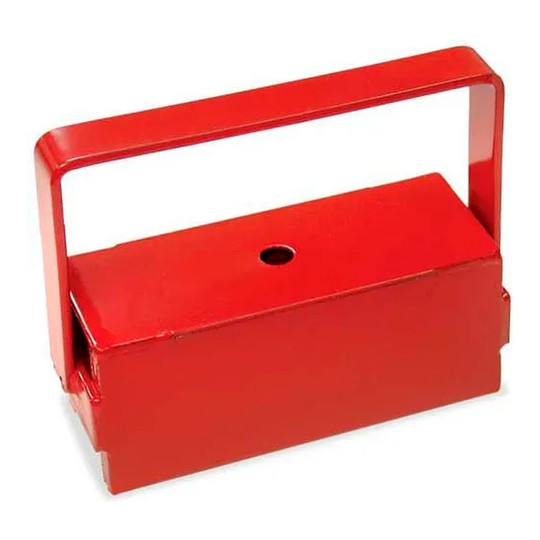 Red steel handle magnet with 225 lb pull rating